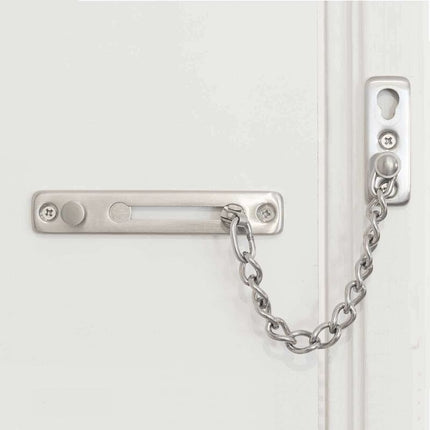 Silver Chain Sliding Security Lock - Door Lock - Door Lock - Interior Sliding Door - Exterior Gate Lock - Door Latch.