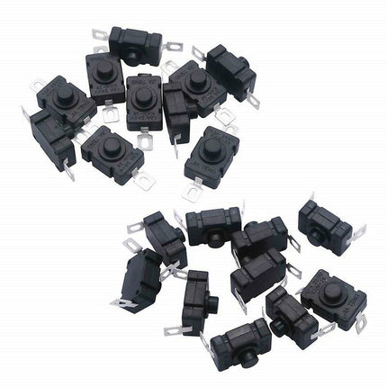 40 pcs Self-Locking Push Button Switch, Kan-28 Mini Flashlight Switch (20 pcs Flat Pin With Hole + 20 pcs Bent Pin With.