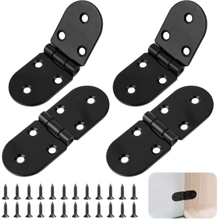 4 pcs Stainless Steel Folding Table Hinges - 180 Degree ROund Screw-In Hinges - Folding Table Hinges - Table Hinges -.
