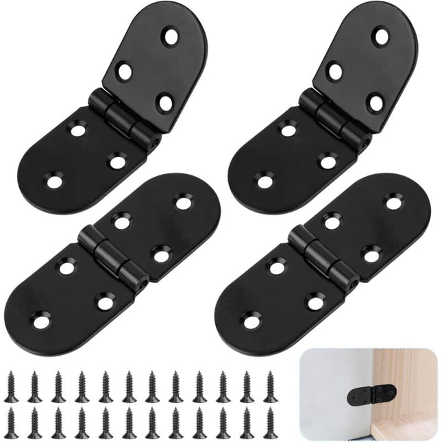 4 pcs Stainless Steel Folding Table Hinges - 180 Degree ROund Screw-In Hinges - Folding Table Hinges - Table Hinges -.