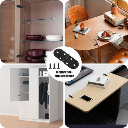 4 pcs Stainless Steel Folding Table Hinges - 180 Degree ROund Screw-In Hinges - Folding Table Hinges - Table Hinges -.