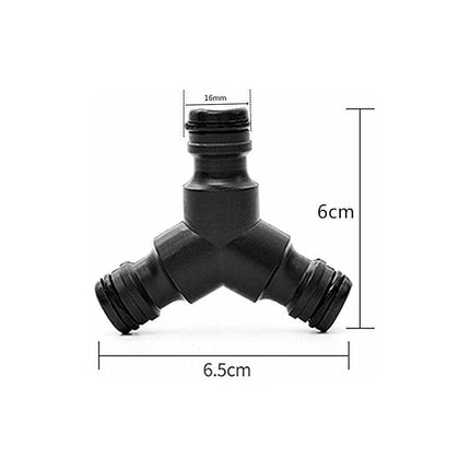 Plastic Snap On Hose Splitter (3 Way) Y Male Garden Hose Connector Y-Connector 2 Pack.