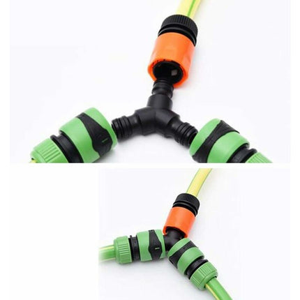 Plastic Snap On Hose Splitter (3 Way) Y Male Garden Hose Connector Y-Connector 2 Pack.