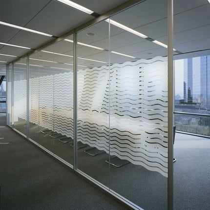 Privacy Window Film Frosted Self-Adhesive Window Sticker No Glue Static Cling Glass Film Opaque Uv Protection Wave.