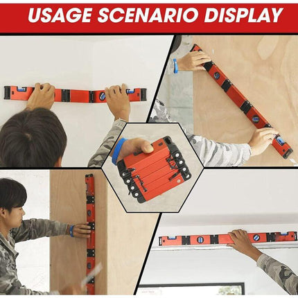 Foldable Level, 5-Section Multi-Angle Magnetic Level Tool With 4 Leveling Bubbles 45° 90° 180° Multifunction.