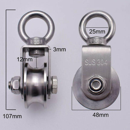 304 Stainless Steel ROpe Pulley Block, Max Load 200Kg.