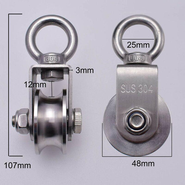 304 Stainless Steel ROpe Pulley Block, Max Load 200Kg.