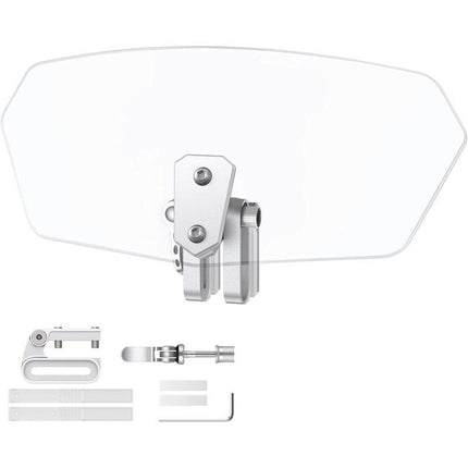 Motorcycle Windshield Adjustable Clip On Windscreen Extension Spoiler Wind Deflector For Motorcycle-Transparent.