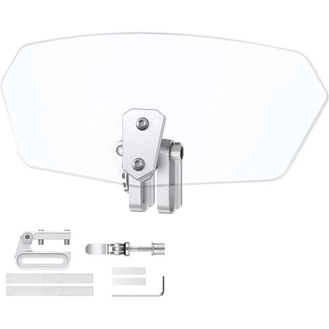 Motorcycle Windshield Adjustable Clip On Windscreen Extension Spoiler Wind Deflector For Motorcycle-Transparent.
