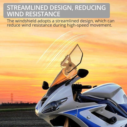 Motorcycle Windshield Adjustable Clip On Windscreen Extension Spoiler Wind Deflector For Motorcycle-Transparent.