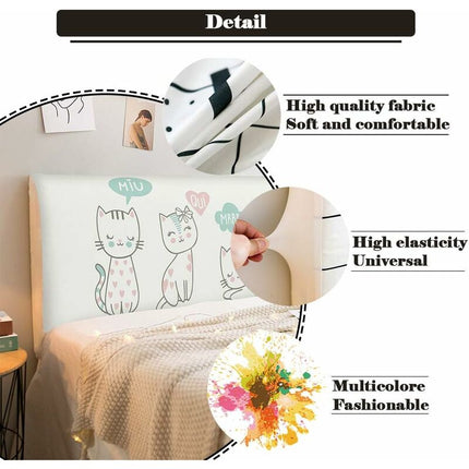 Headboard Covers, Stretch Printing Dustproof Bed Headboard Cover Dustproof Protector For Headboard, Modern Bedroom.