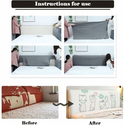 Headboard Covers, Stretch Printing Dustproof Bed Headboard Cover Dustproof Protector For Headboard, Modern Bedroom.
