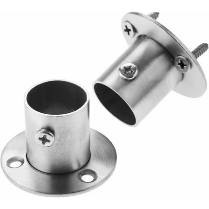 2 Pack Stainless Steel Closet ROd Brackets With Flange.