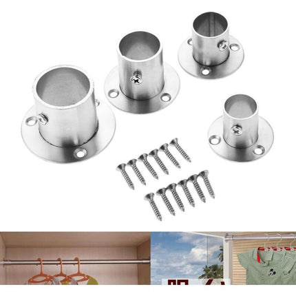 2 Pack Stainless Steel Closet ROd Brackets With Flange.