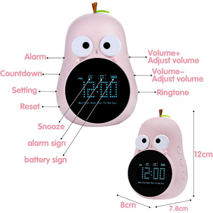 Kids Alarm Clock Light Cute Bulb Creative Bedside Lamp Night Light Programmable Snooze Wake Up Alarm Clock For Girls.