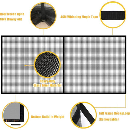 8Ftx7Ft Magnetic Garage Door Screen For 1 Car Garage Doors, Reinforced Fiberglass Garage Screen, Hands Free，Magnetic.