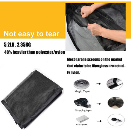 8Ftx7Ft Magnetic Garage Door Screen For 1 Car Garage Doors, Reinforced Fiberglass Garage Screen, Hands Free，Magnetic.