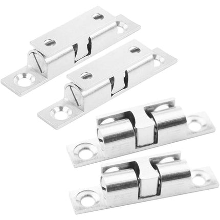 Door Catches 4 Pieces, Metal Ball ROller, Stainless Steel Cabinet Door Catch-Silver.