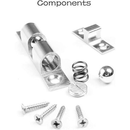 Door Catches 4 Pieces, Metal Ball ROller, Stainless Steel Cabinet Door Catch-Silver.