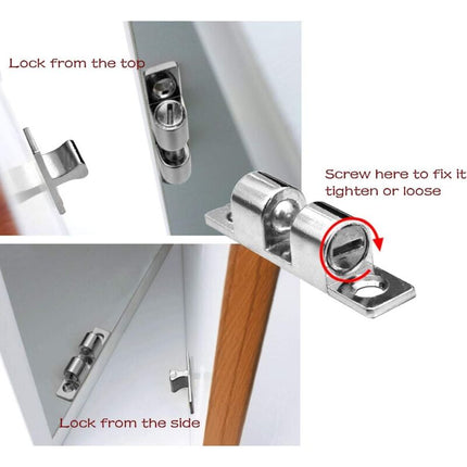 Door Catches 4 Pieces, Metal Ball ROller, Stainless Steel Cabinet Door Catch-Silver.