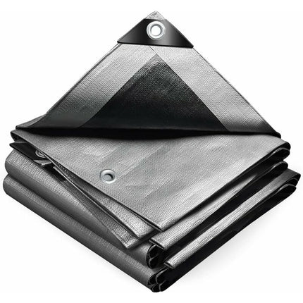 Heavy Duty Waterproof Polyethylene Tarpaulin 160G/M² Grey And Black 3X4M.