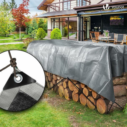Heavy Duty Waterproof Polyethylene Tarpaulin 160G/M² Grey And Black 3X4M.