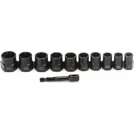 11 pcs 9.5Mm Impact Bolt Extractor Tool Set With Toolbox.