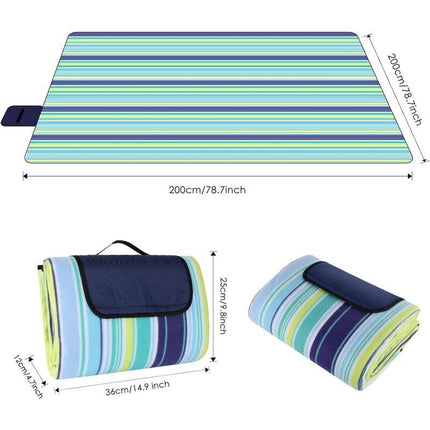 200 X 200 Cm Large Waterproof Sandproof Picnic Blanket, 3 Layer Beach Blanket With Carry Handle, Outdoor Picnic Mat.