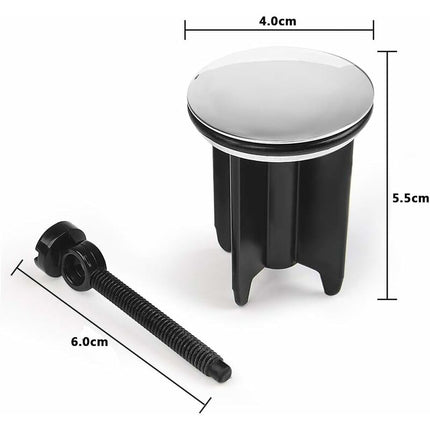 Ersandy Sink Plug ⌀ 40Mm Height Adjustable For Bathroom, Universal Aluminum Alloy Sink Plug - Black.