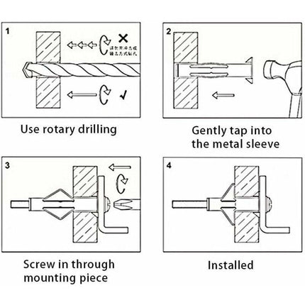 150 Pieces Plasterboard Anchors, Plasterboard Anchors With Screws, Plasterboard Wall Fixings, Hollow Wall Fixings, For.