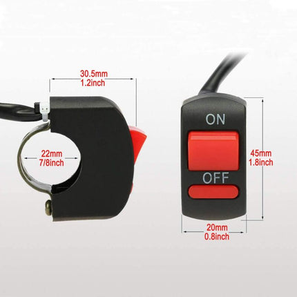 1 Piece Motorcycle Handlebar Switch On Off Push Button Bike Motorbike Tuning Part For U5 U7 U2 LED Headlight Scooter.