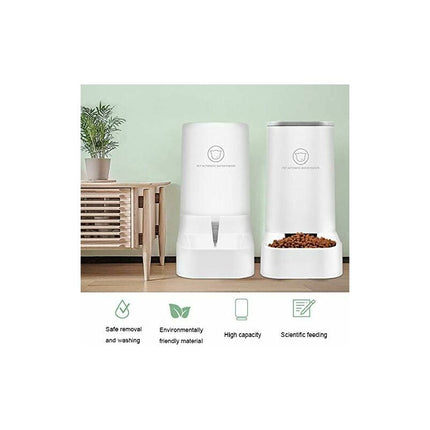 Automatic Food/Water Dispenser Fountain-3.75Lx 2 Pieces- Dog/Cat Food/Pet Bowl Accessories Bpa Free.