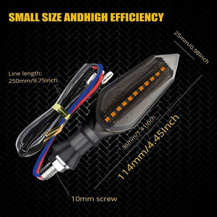 4 pcs 12V Universal Motorcycle Turn Signal Indicator Amber Light Dual Color 17 LED Blue Amber Lamp.