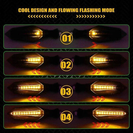4 pcs 12V Universal Motorcycle Turn Signal Indicator Amber Light Dual Color 17 LED Blue Amber Lamp.