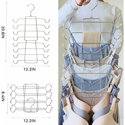 Foldable Space Saving Hanger, Multi-Layer Camisole Hanger, Multifunctional Metal Hangers, Ideal For Underwear, Belts,.