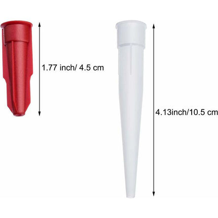 24 Pack Caulk Nozzle Caps, Includes 12 Pack White Caulk Nozzles And 12 Pack Red Caulk Nozzle Caps, Plastic.