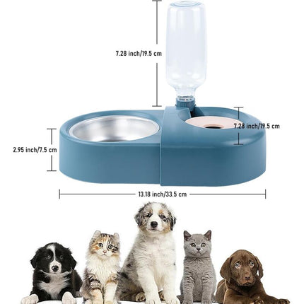 Cat Bowl, Dog Bowl, Automatic Water Bottle, Tilted Raised Water Bowl For Small And Medium Dogs And Cats.