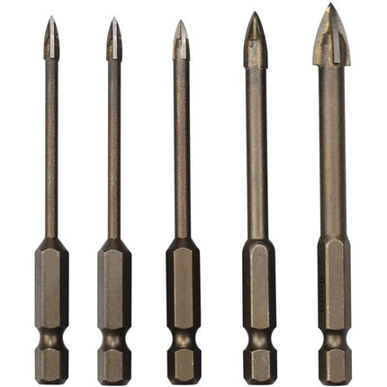 5 pcs Triangle Drill Bit Set, Carbide Tile Drill Bits, Efficient Universal Drilling Tool For Glass, Tile, Concrete,.