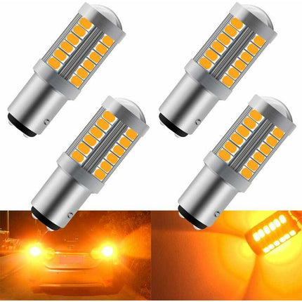 Amber 1157 Ba15D P21/5W 5630 33Smd Car LED Bulbs Canbus 900Lm Super Bright Front And Rear Turn Signal Light Indicator.