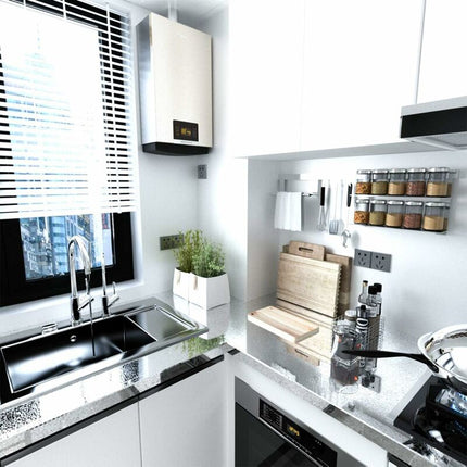 Silver Self Adhesive Vinyl Wallpaper Aluminum Foil Look Waterproof Greaseproof For Kitchen Cupboards Diy Wall Stickers.