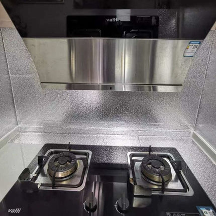 Silver Self Adhesive Vinyl Wallpaper Aluminum Foil Look Waterproof Greaseproof For Kitchen Cupboards Diy Wall Stickers.
