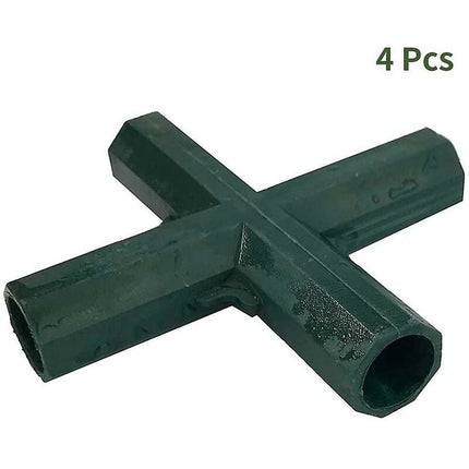 4 pcs 4 Way Garden Frame Corner Connector Pipe Connector Corner Connector For Greenhouse Furniture Frame Inner 16Mm.