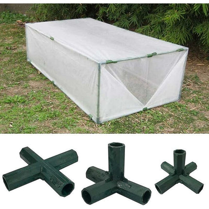 4 pcs 4 Way Garden Frame Corner Connector Pipe Connector Corner Connector For Greenhouse Furniture Frame Inner 16Mm.