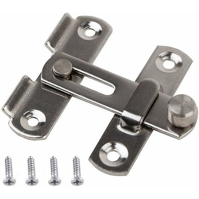 Door Latch Sliding Lock, Stainless Steel Door Lock With Screws Security Door Latches For Window, Garden And Door.