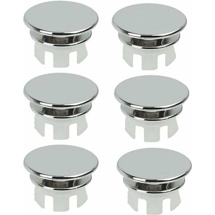 6 pcs Chrome Bathroom Sink Overflow Plug Toilet Overflow Drain Hole ROund Part.