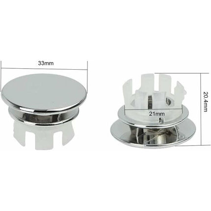 6 pcs Chrome Bathroom Sink Overflow Plug Toilet Overflow Drain Hole ROund Part.
