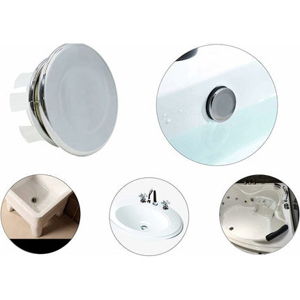 6 pcs Chrome Bathroom Sink Overflow Plug Toilet Overflow Drain Hole ROund Part.