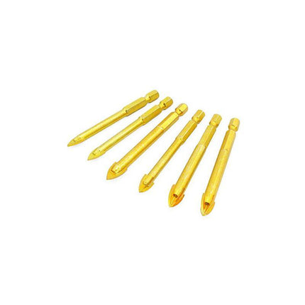 10 pcs 6Mm Tungsten Carbide Drill Bit Set With Flat Hex Shank For Mirror Porcelain Marble.