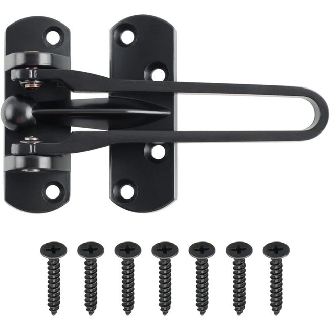 Secondary Door Lock, Security Door Chains, Sliding Door Lock, Stainless Steel Swing Bar, Security Door Lock, Matte Black.