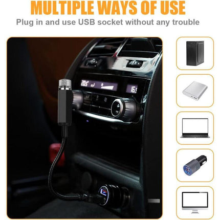 Atmosphere Light, Usb Car ROof Lamp Starry Sky Atmosphere LED Projector Red Night Light Adjustable Multiple Modes,.